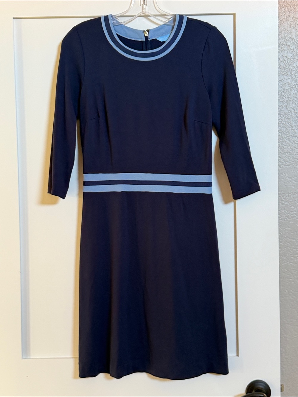 Draper James Navy Dress with Light Blue Trim